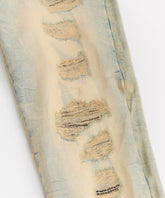 Skinny Fit Rip and Repair Denim Pants - Light Blue